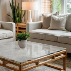 Blat szklany hartowany 50x50 Szyba na stolik Beton rysy Tulup