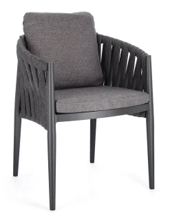 Bolzano Juno Krzesło ogrodowe 63x60 antracytowe aluminium