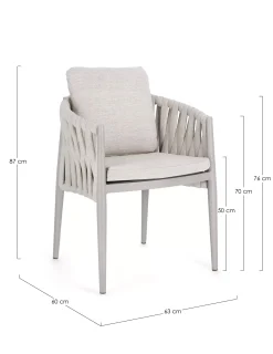 Bolzano Juno Krzesło ogrodowe 63x60 beżowe aluminium