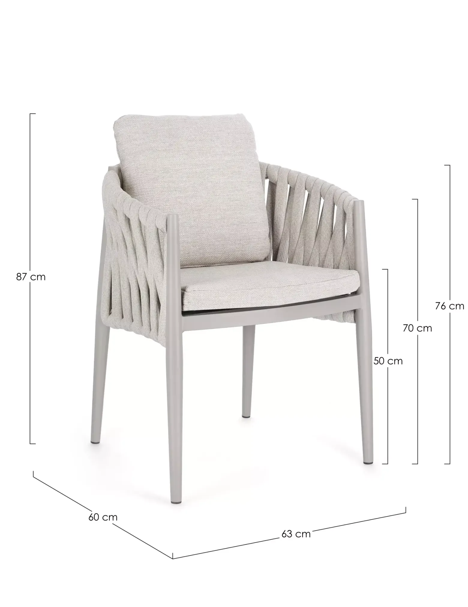 Bolzano Juno Krzesło ogrodowe 63x60 beżowe aluminium