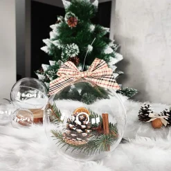 Bombki akrylowe 11cm kula plastikowa decoupage zestaw 8 szt.