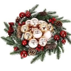 Bombki choinkowe rose gold 24 szt. różowy 6cm zestaw