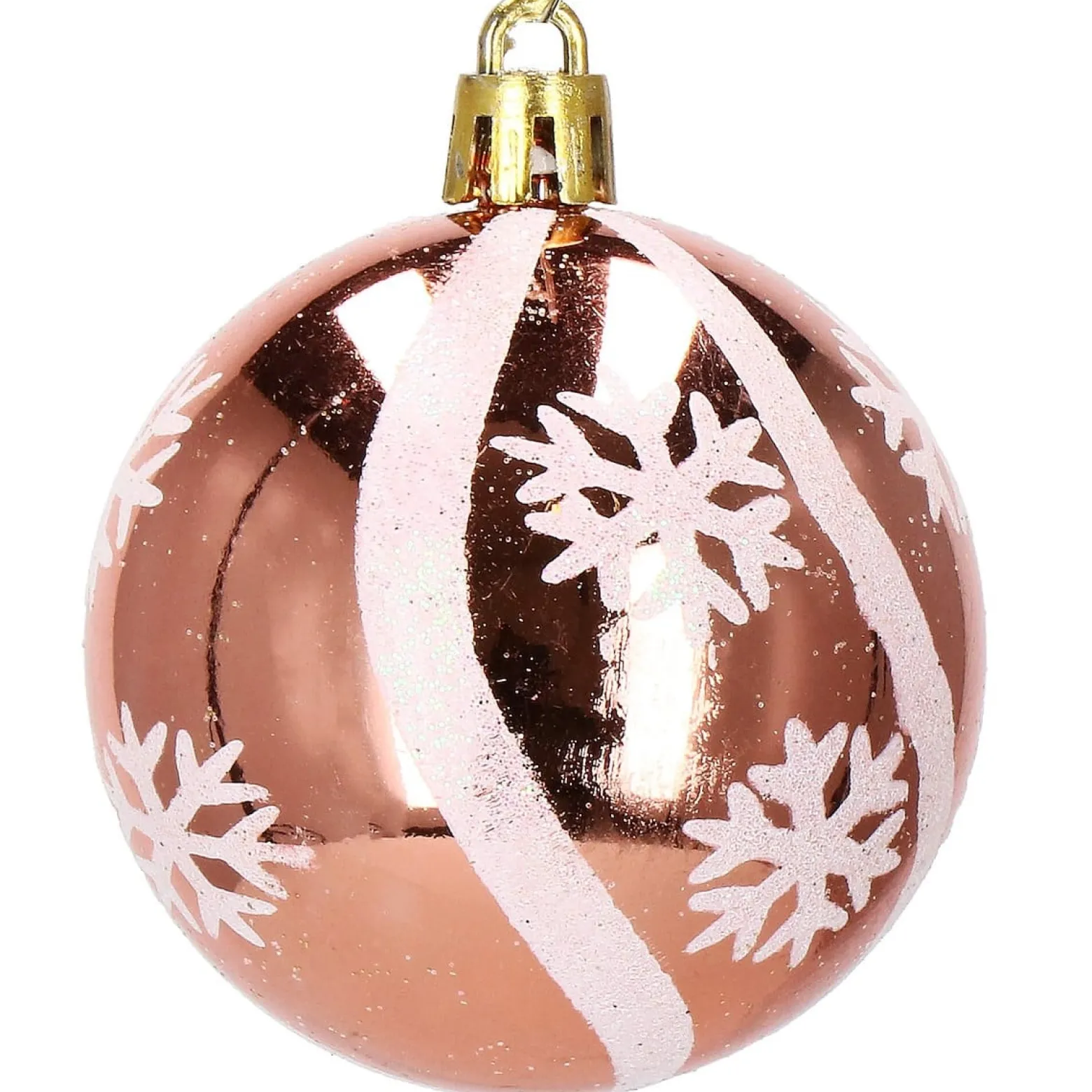 Bombki choinkowe rose gold 24 szt. różowy 6cm zestaw