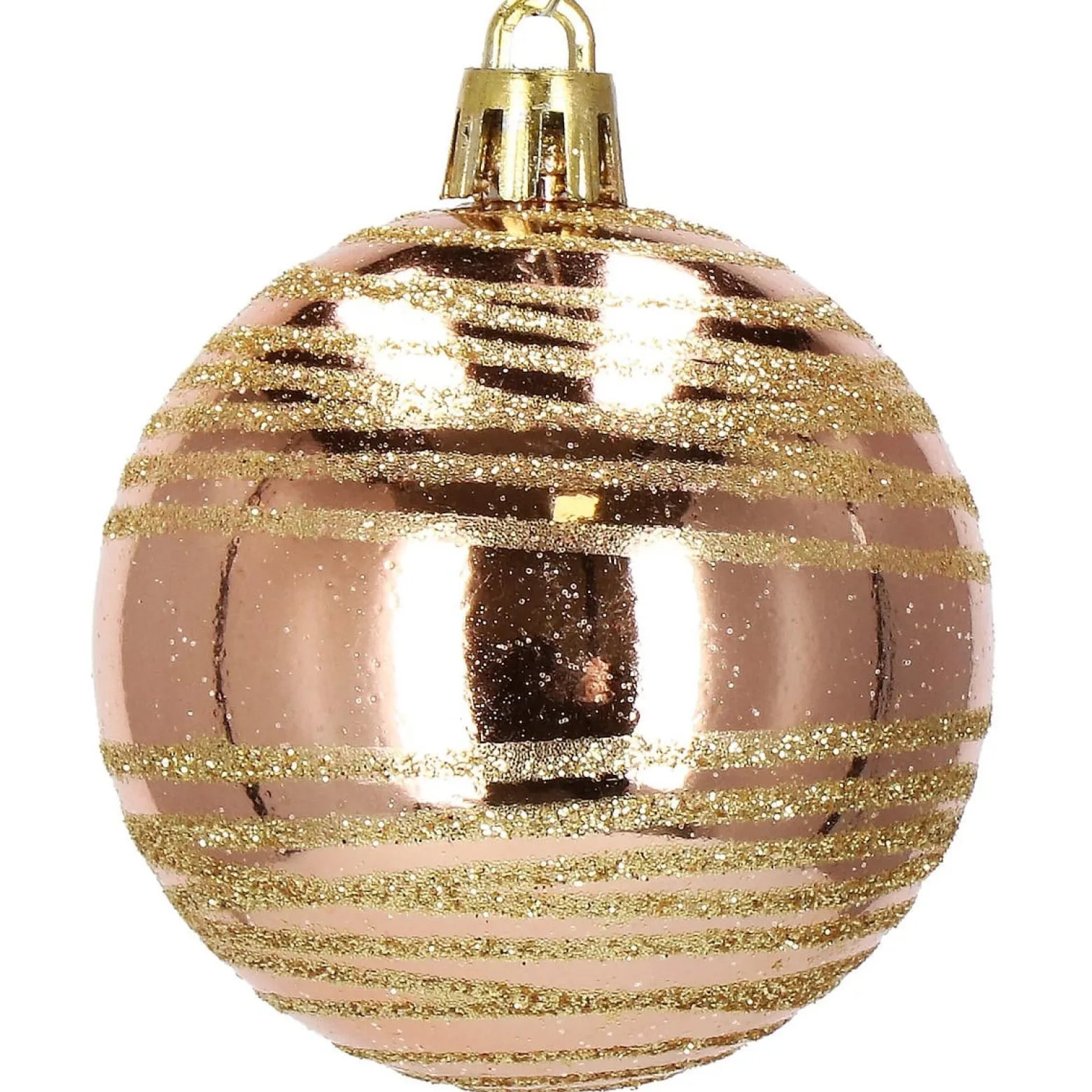 Bombki choinkowe rose gold 24 szt. różowy 6cm zestaw