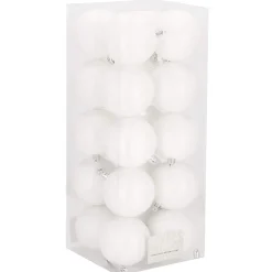 Bombki choinkowe 20 szt. biały 8 cm zestaw choinkowy