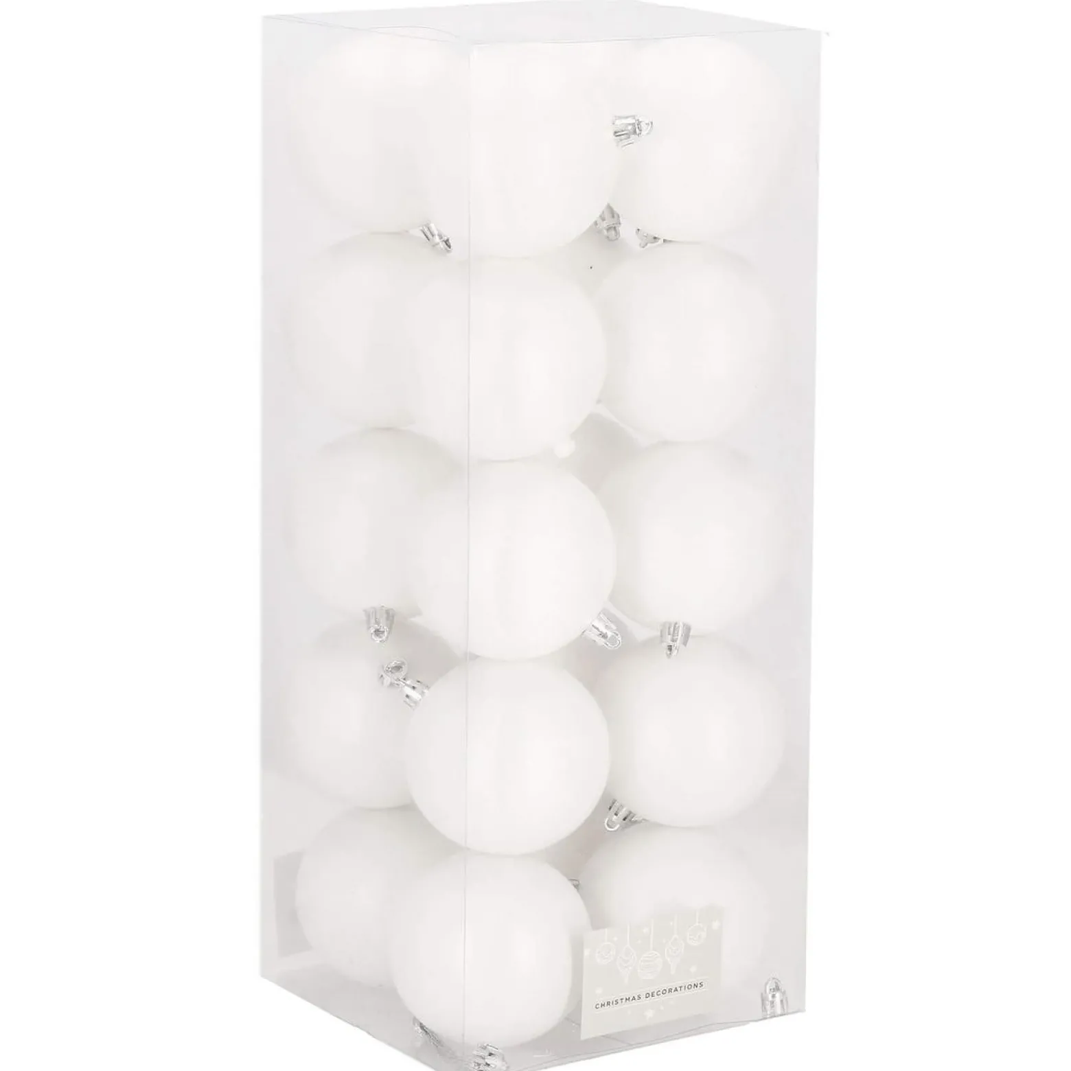 Bombki choinkowe 20 szt. biały 8 cm zestaw choinkowy