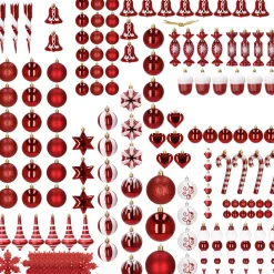 Bombki choinkowe 149 szt. ozdoby świąteczne czerwone