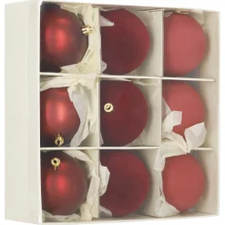 Bombki choinkowe zestaw 9 szt. dekoracji do stroika 8,5 cm nietłukące bordo