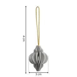 Bombki papierowe 6 szt. ozdoby choinkowe 4 cm zawieszki szare