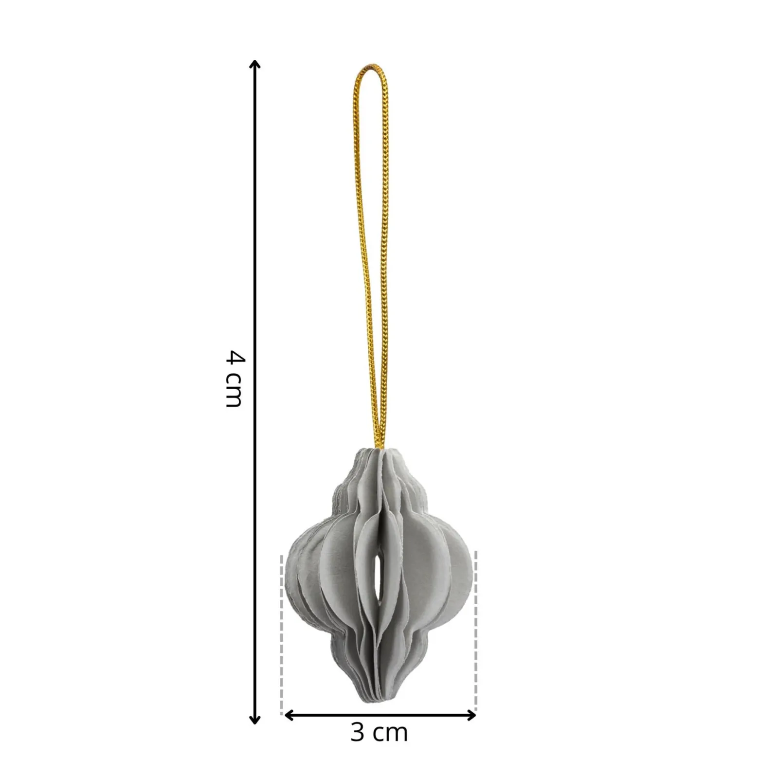 Bombki papierowe 6 szt. ozdoby choinkowe 4 cm zawieszki szare