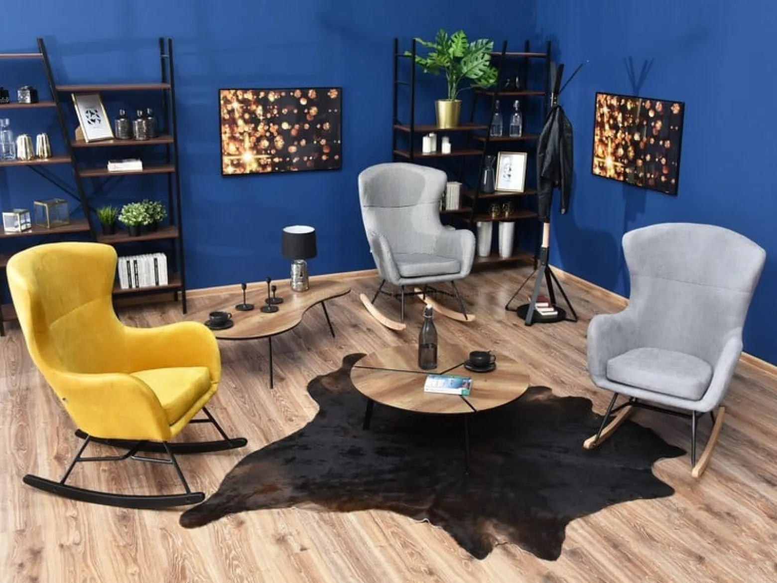 Brązowy Welurowy Uszak Noel Do Salonu W Stylu Modern