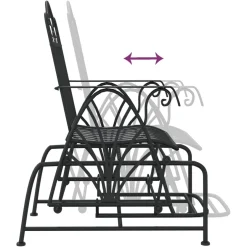 Bujane krzesło ogrodowe, 61 cm, czarne, stalowe