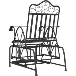 Bujane krzesło ogrodowe, 61 cm, czarne, stalowe