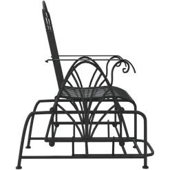 Bujane krzesło ogrodowe, 61 cm, czarne, stalowe