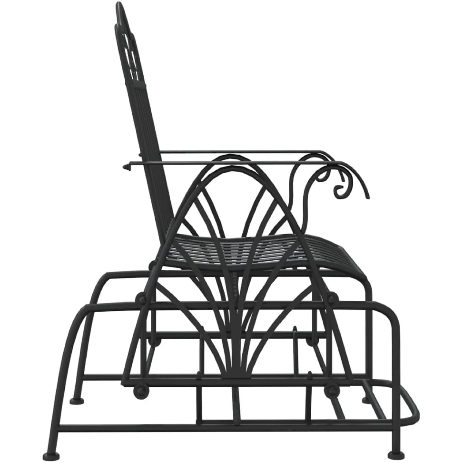 Bujane krzesło ogrodowe, 61 cm, czarne, stalowe