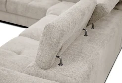 CALVERA Sofa narożna 5 osobowa lewa, ecru