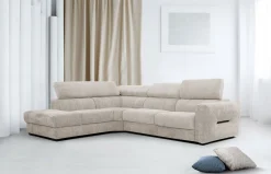 CALVERA Sofa narożna 5 osobowa lewa, ecru