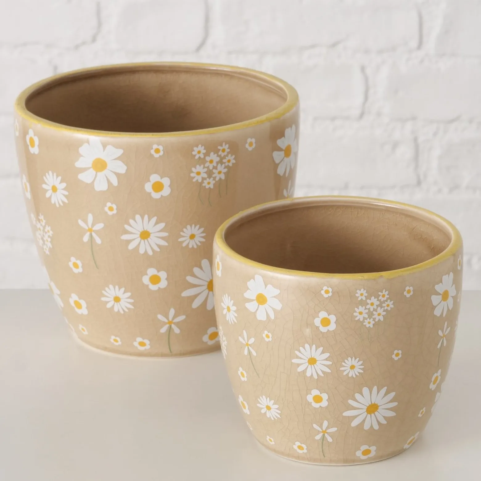Ceramiczny Zestaw Donic Honey Beżowy z Stokrotkami