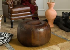 CHESTERFIELD Pufa #18 Skóra naturalna 60x38 cm