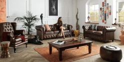 CHESTERFIELD Pufa #18 Skóra naturalna 60x38 cm