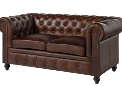 CHESTERFIELD Sofa #102 Skóra naturalna 162x82x76 cm