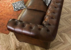 CHESTERFIELD Sofa #102 Skóra naturalna 162x82x76 cm