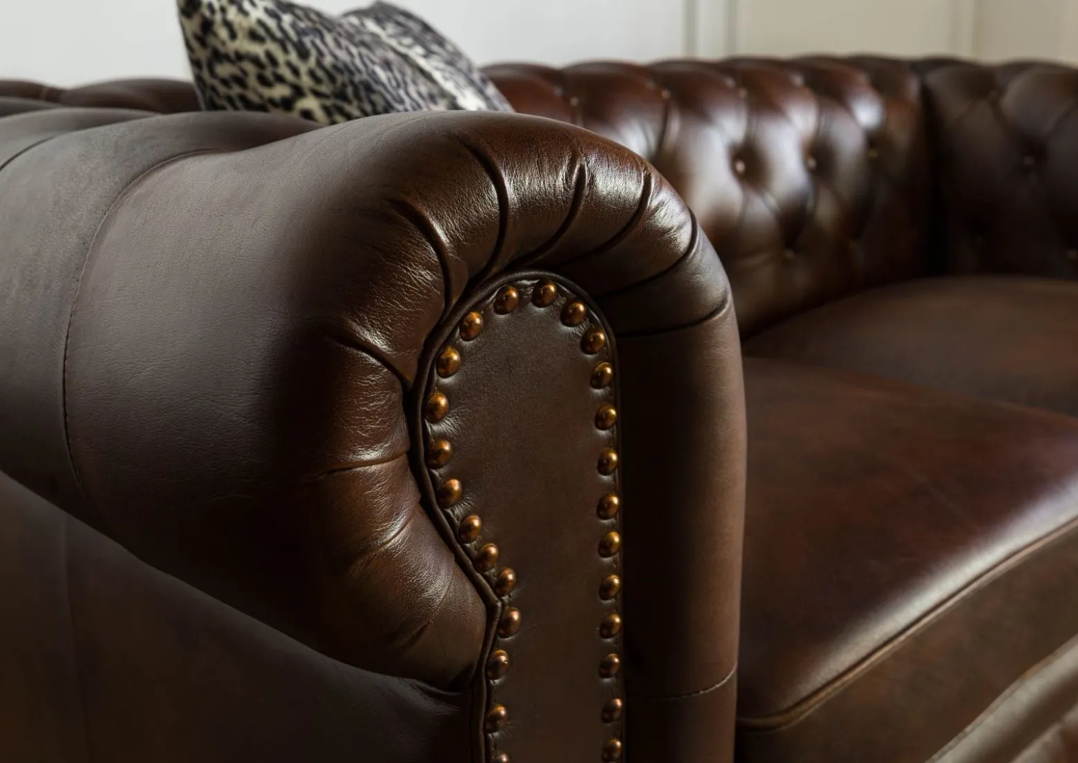 CHESTERFIELD Sofa #102 Skóra naturalna 162x82x76 cm
