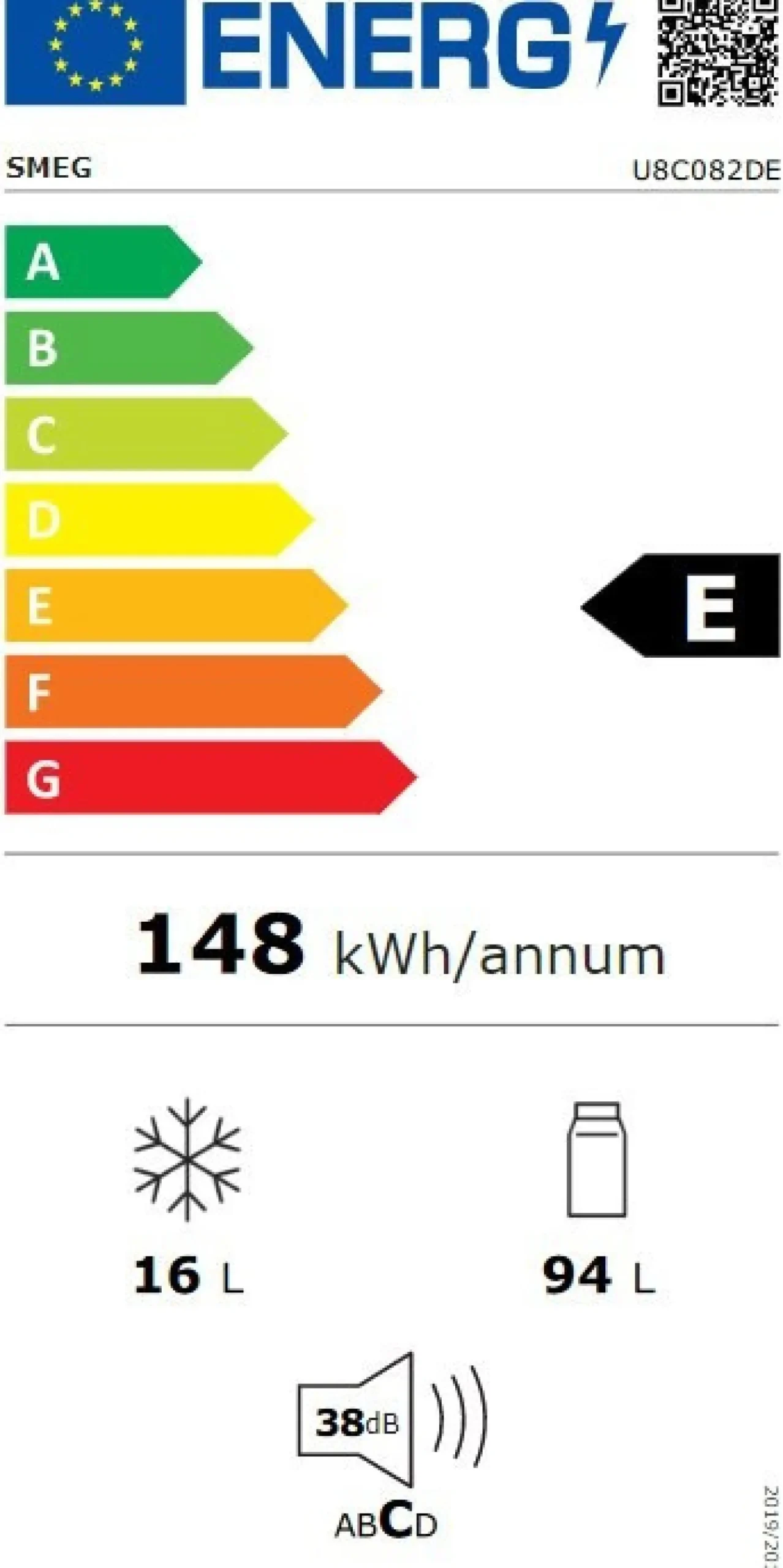 Chłodziarko-zamrażarka SMEG U8C082DE