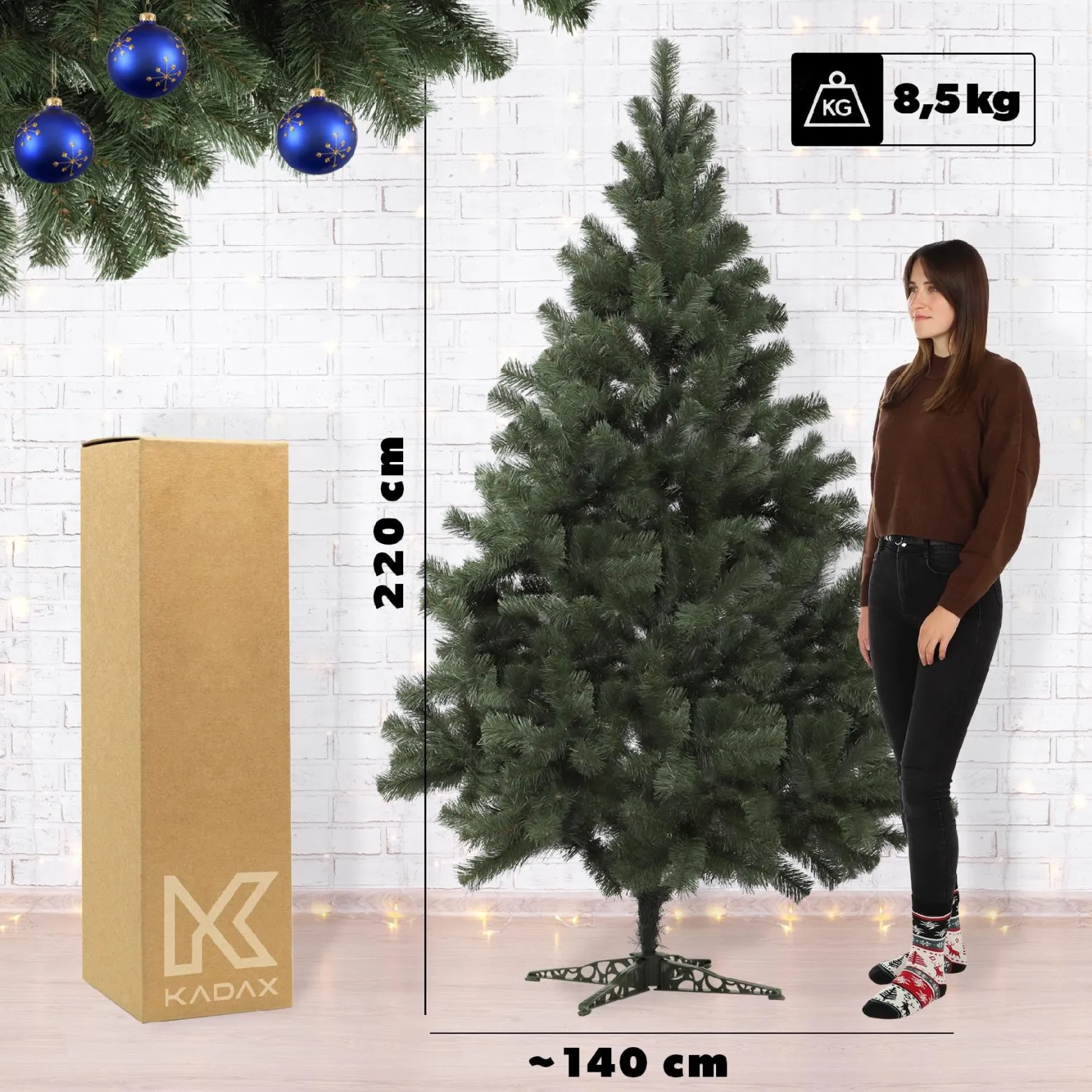Choinka sztuczna Jodła 220 cm Gęsta Piękna Premium