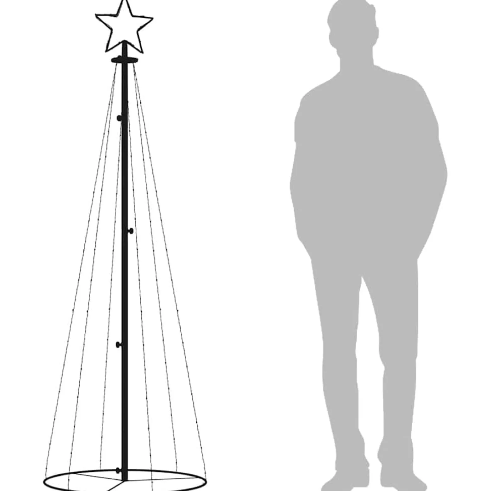 Choinka stożkowa Biały 180 x 70 cm vidaXL