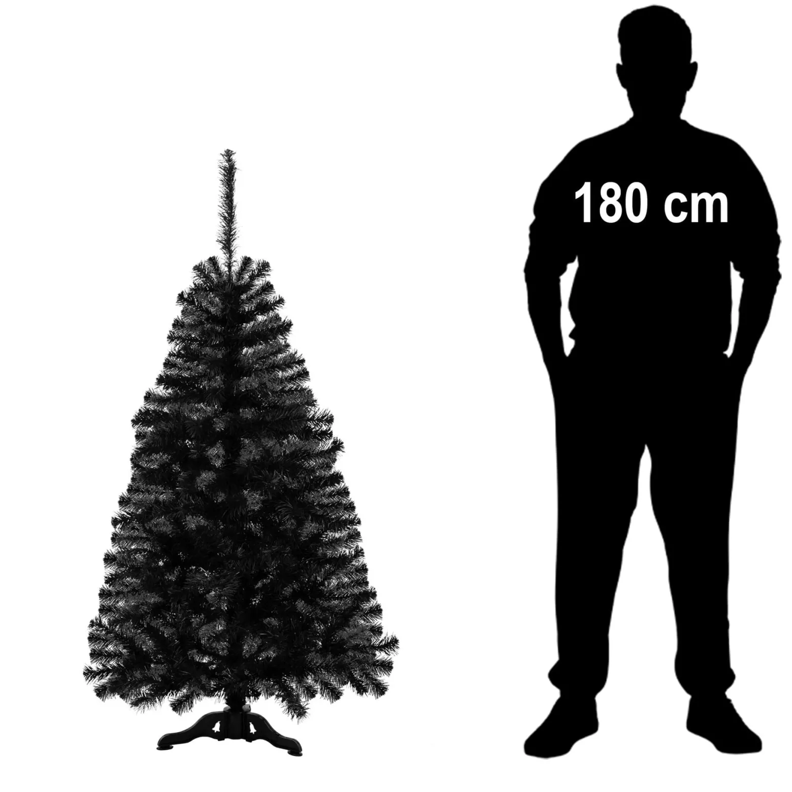 Choinka sztuczna, jodła 150 cm designerskie drzewko świąteczne czarne