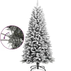 Choinka Sztuczna Ze Stojakiem Choinka Zielona Pokryta Śniegiem 120 cm