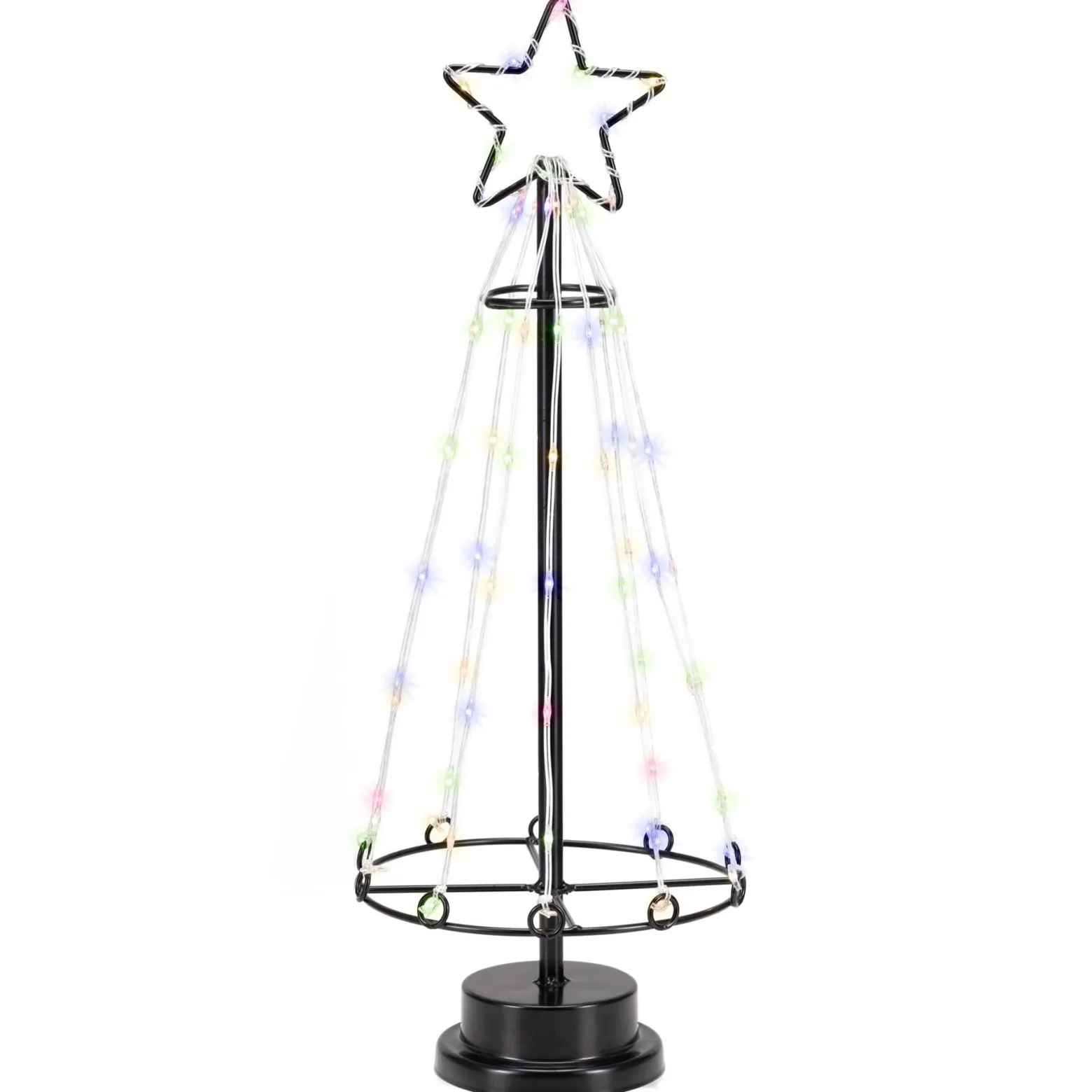 Choinka świecąca, metalowa 80 LED ozdoba świąteczna 45 cm multikolor