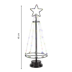Choinka świecąca, metalowa 80 LED ozdoba świąteczna 45 cm multikolor