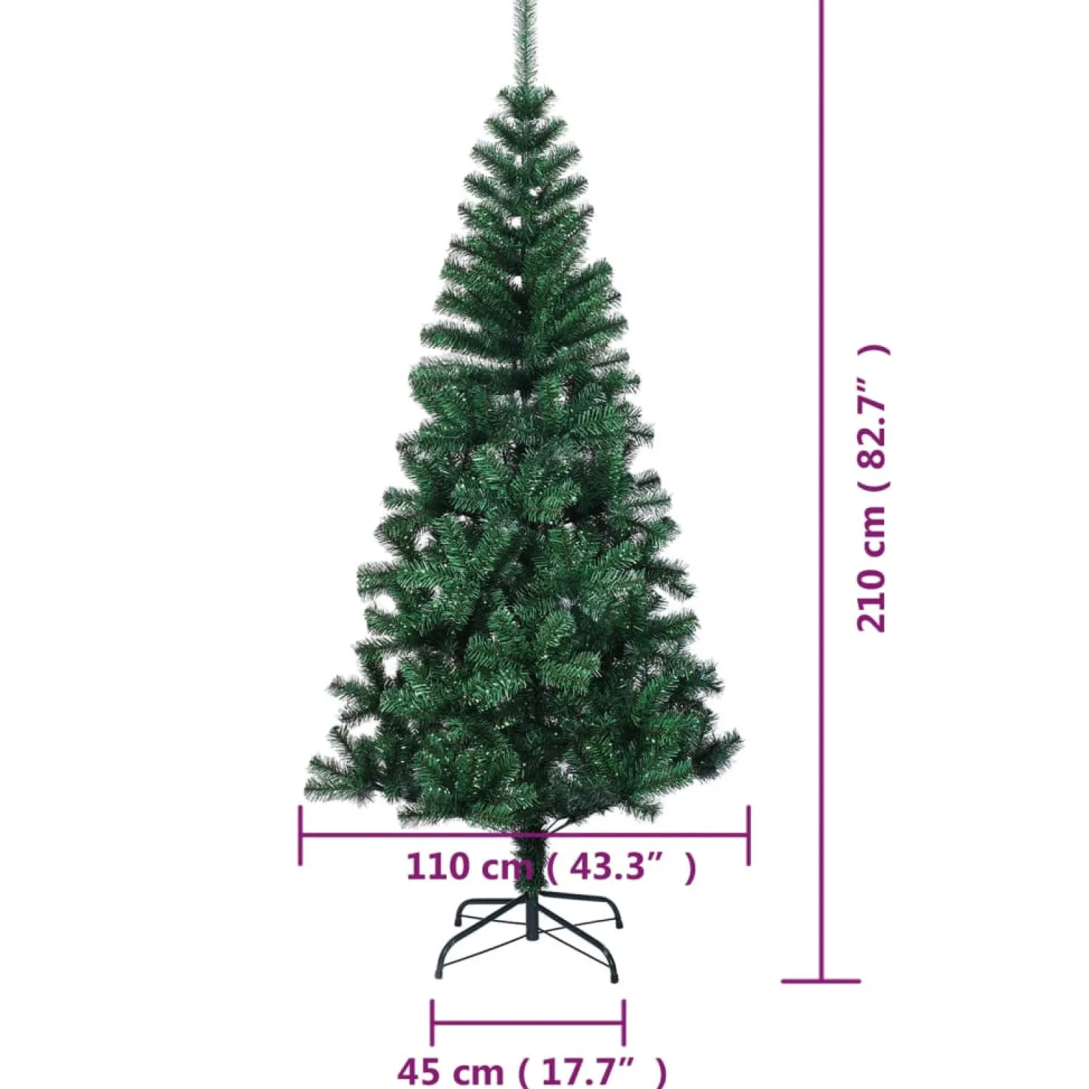 Choinka Zielony 210 x 110 cm vidaXL