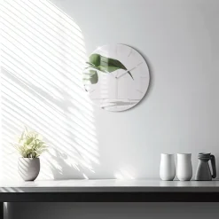 Cichy Zegar Dekoracyjny Abstrakcyjne liście fi30