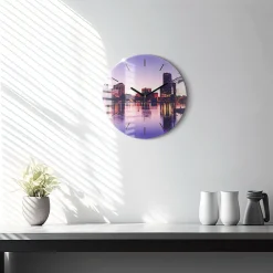 Cichy Zegar Dekoracyjny ścienny Orlando panorama miasta fi30