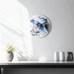 Cichy Zegar Dekoracyjny Dalmatyńczyk i parasol fi30