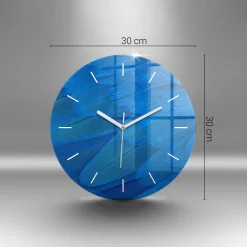 Cichy Zegar Dekoracyjny Deski pasy i muszelka fi30