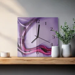Cichy zegar 30x30 Abstrakcja nowoczesny na ścianę