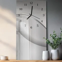 Cichy zegar 30x60 Wzór nowoczesny na ścianę