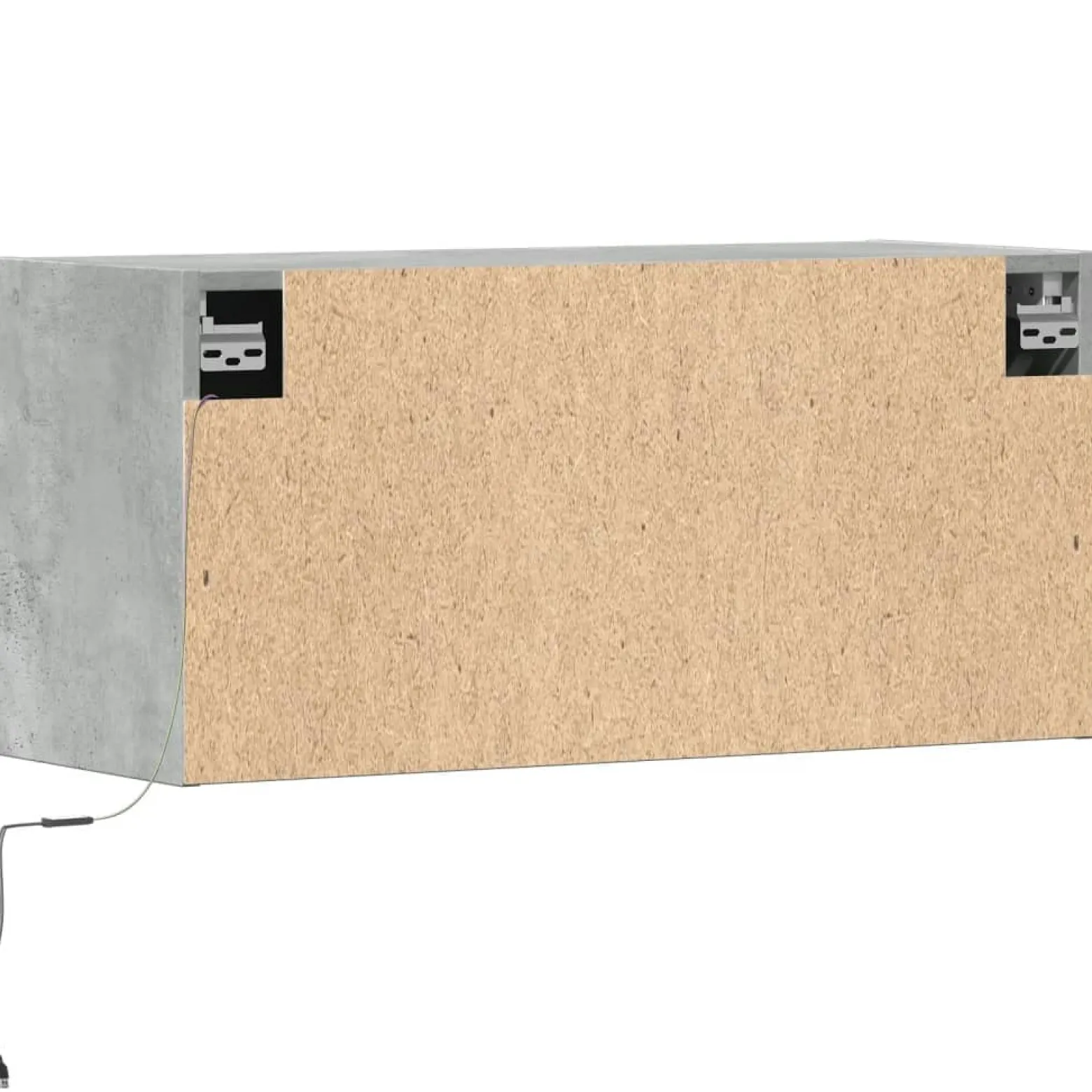 Ścienna szafka TV z LED szarość betonu 80x31x35 cm