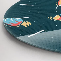 Ścienny Zegar szklany ozdobny Dziecko astronauta fi30
