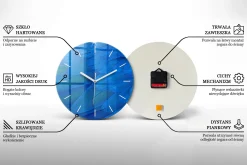 Ścienny Zegar szklany ozdobny Pięści Siła Moc fi30