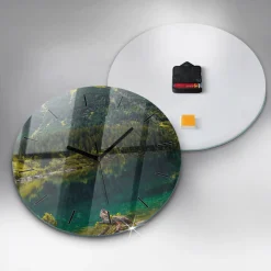 Ścienny Zegar szklany ozdobny Morskie Oko w Tatrach fi30