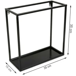 Czarna półka wisząca ścienna metal 35 cm LOFT