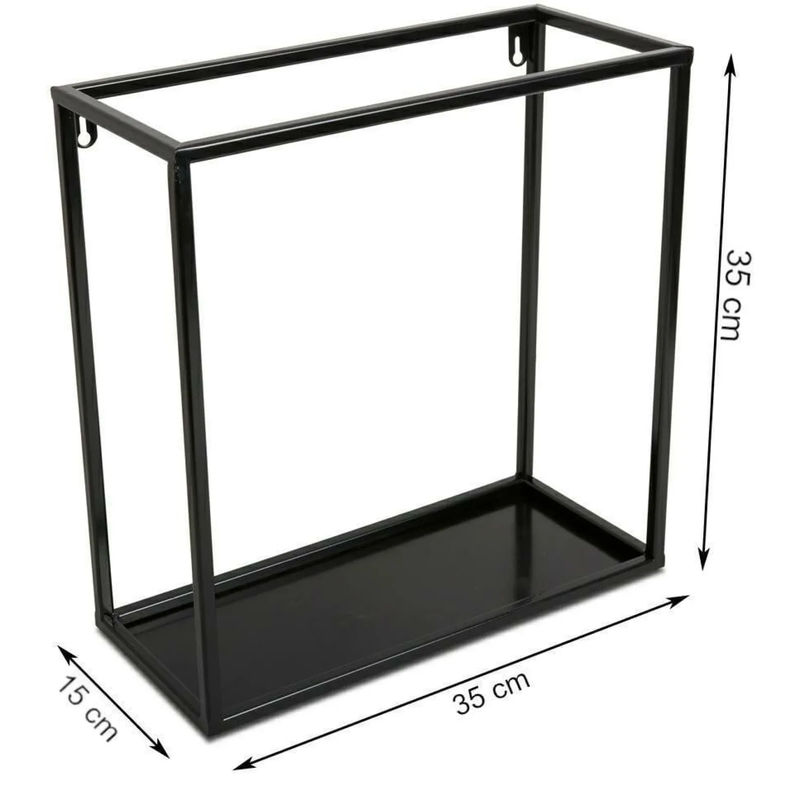Czarna półka wisząca ścienna metal 35 cm LOFT