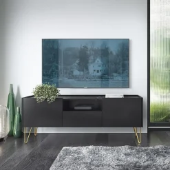 Czarna szafka pod telewizor Harmony RTV-144