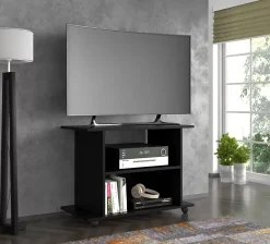 Czarna szafka rtv na kółkach - Orreon