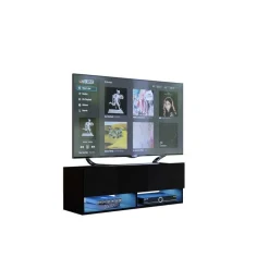 Czarna wisząca szafka RTV 105 cm PREMIUM